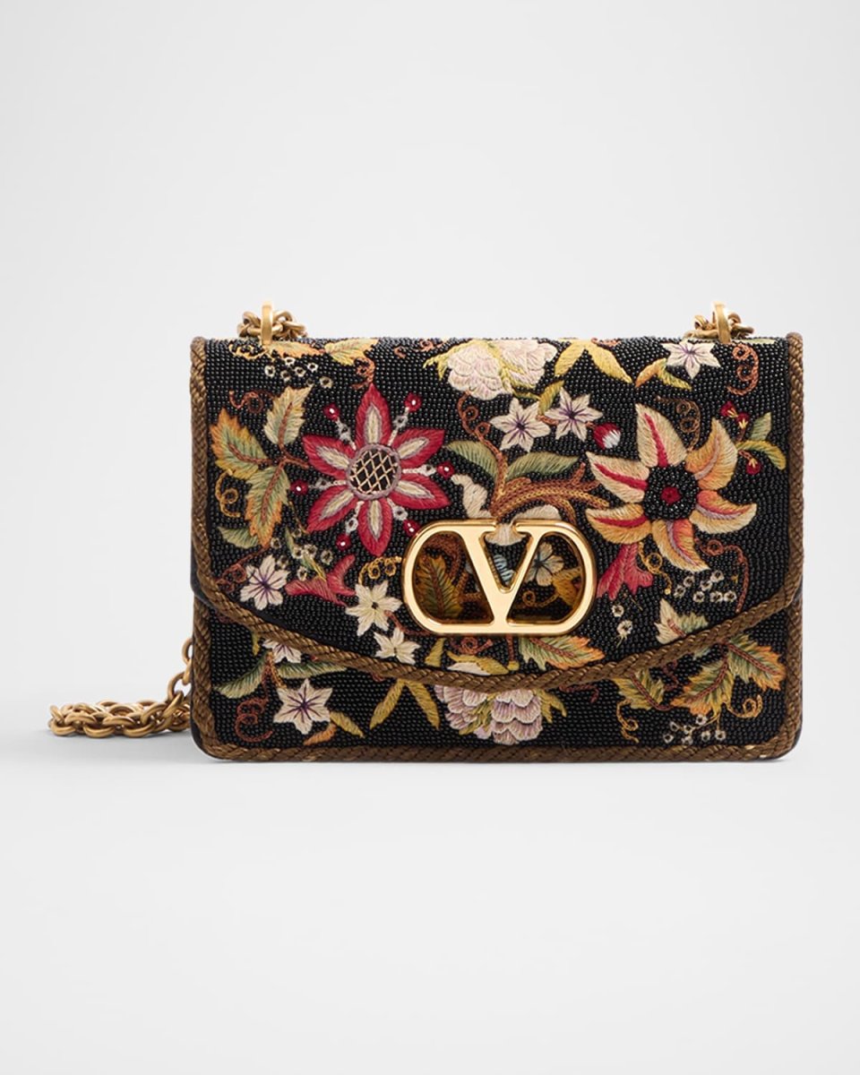 Vain Brocade Silk Chain Shoulder Bag
